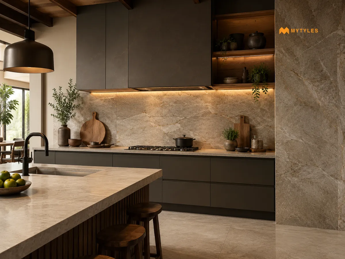 Stone-Look Kitchen Wall Tiles